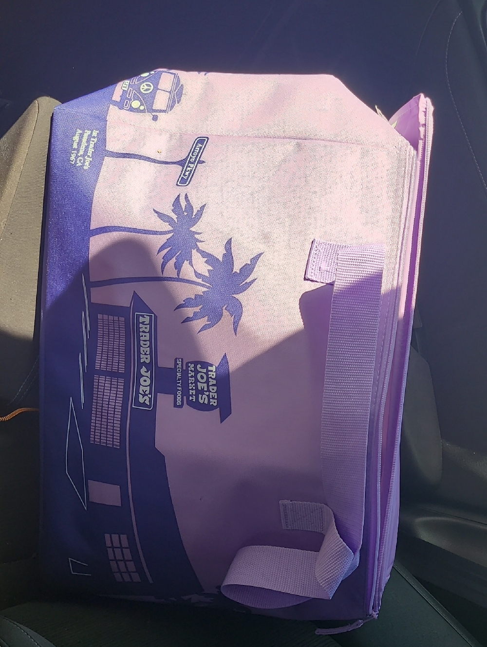 Trader Joe's Purple Reusable Tote Cooler Bag